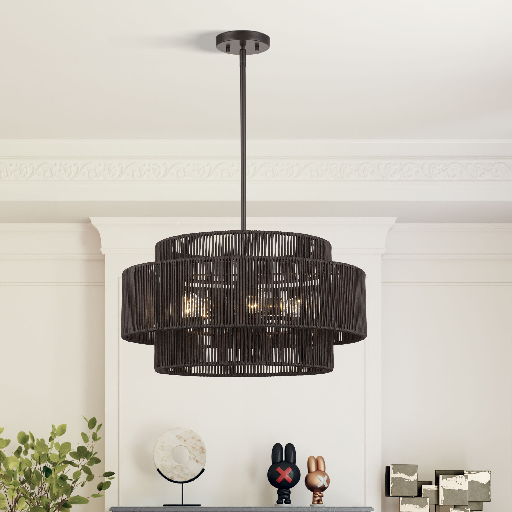 Acordia 5 Light 22 inch English Bronze Pendant Chandelier Ceiling Light